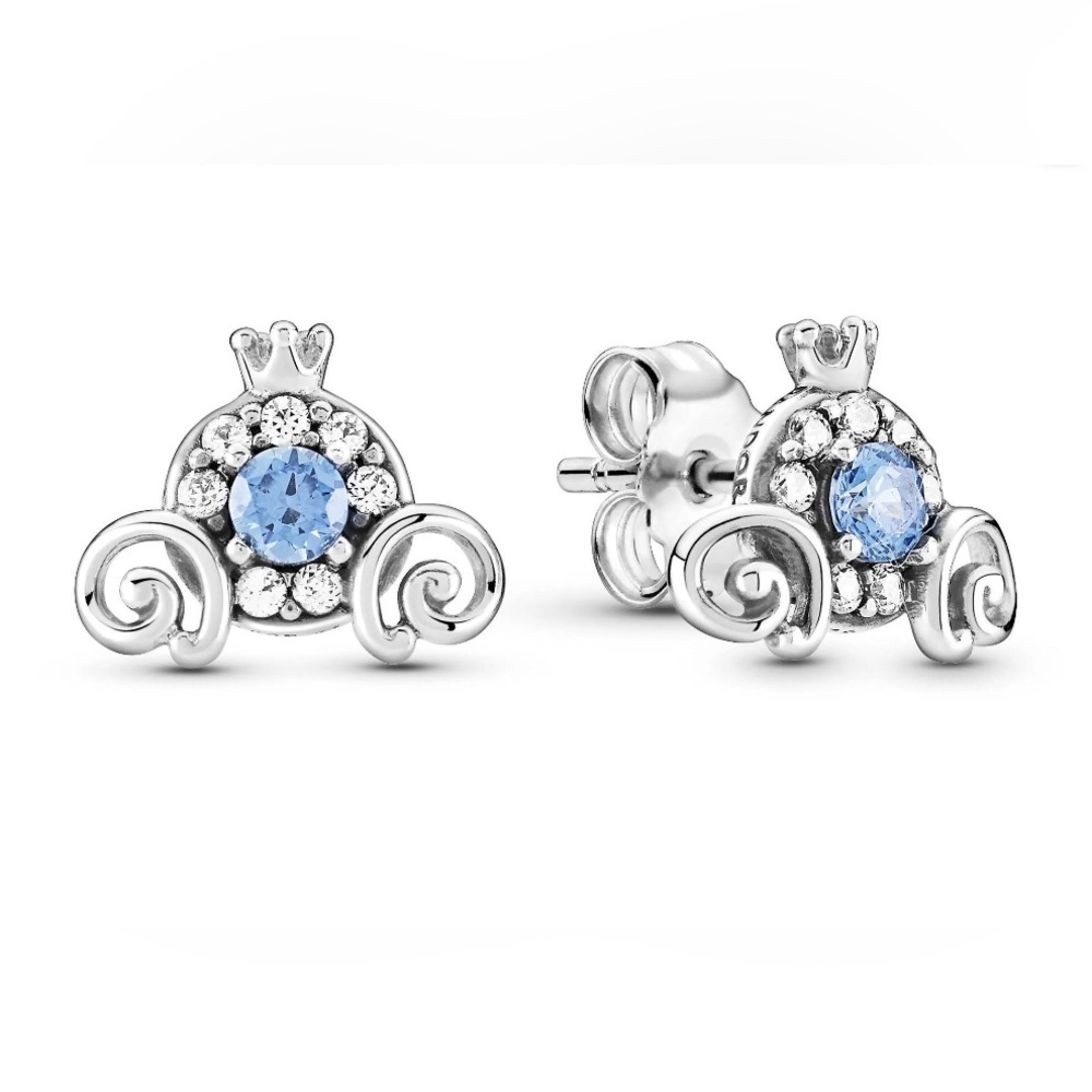 Pandora Disney Cinderella Pumpkin Carriage Stud Earrings New